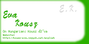 eva kousz business card